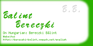 balint bereczki business card